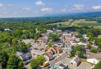 Aerial view of New Paltz downtown