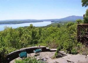 Mountain hoe with view of lake, Glenford, NY